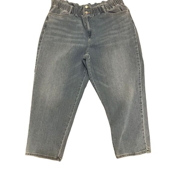 Wonderly Plus Size 20 Blue Paperbag Waist Stretch Jeans Women's Light Wash - Picture 1 of 5